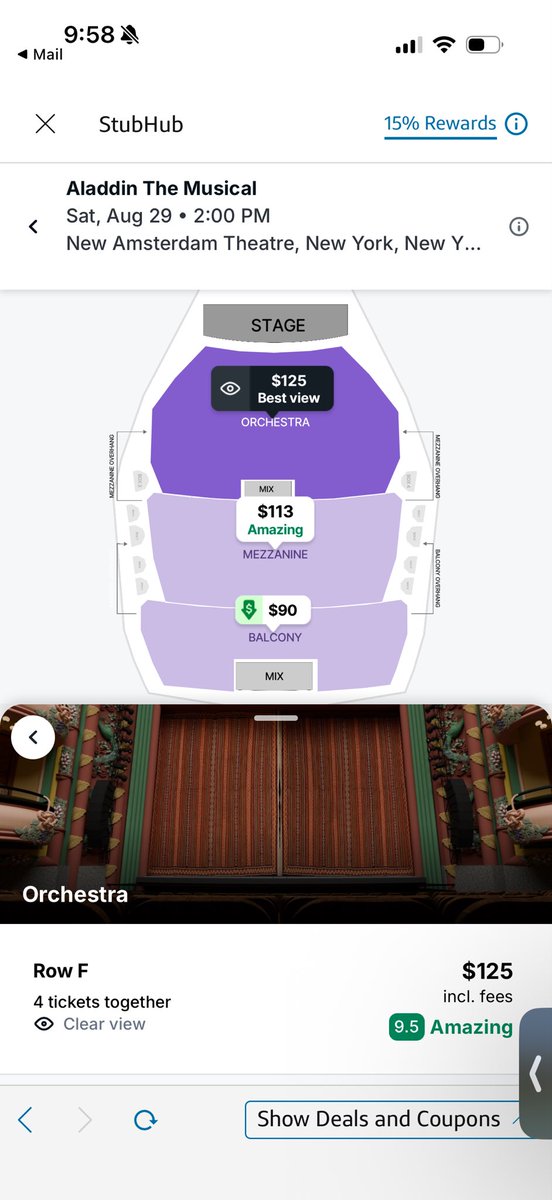 MichiganMomof3's tweet photo. @StubHub absolutely floored. A completely dishonest company. We bought “best view” tickets with a photo clearly in the center section. Our seats were actually all the way to the far right of the right section. No support or refund. You allow fraud and profit from it https://t.co/fg44jljXSF