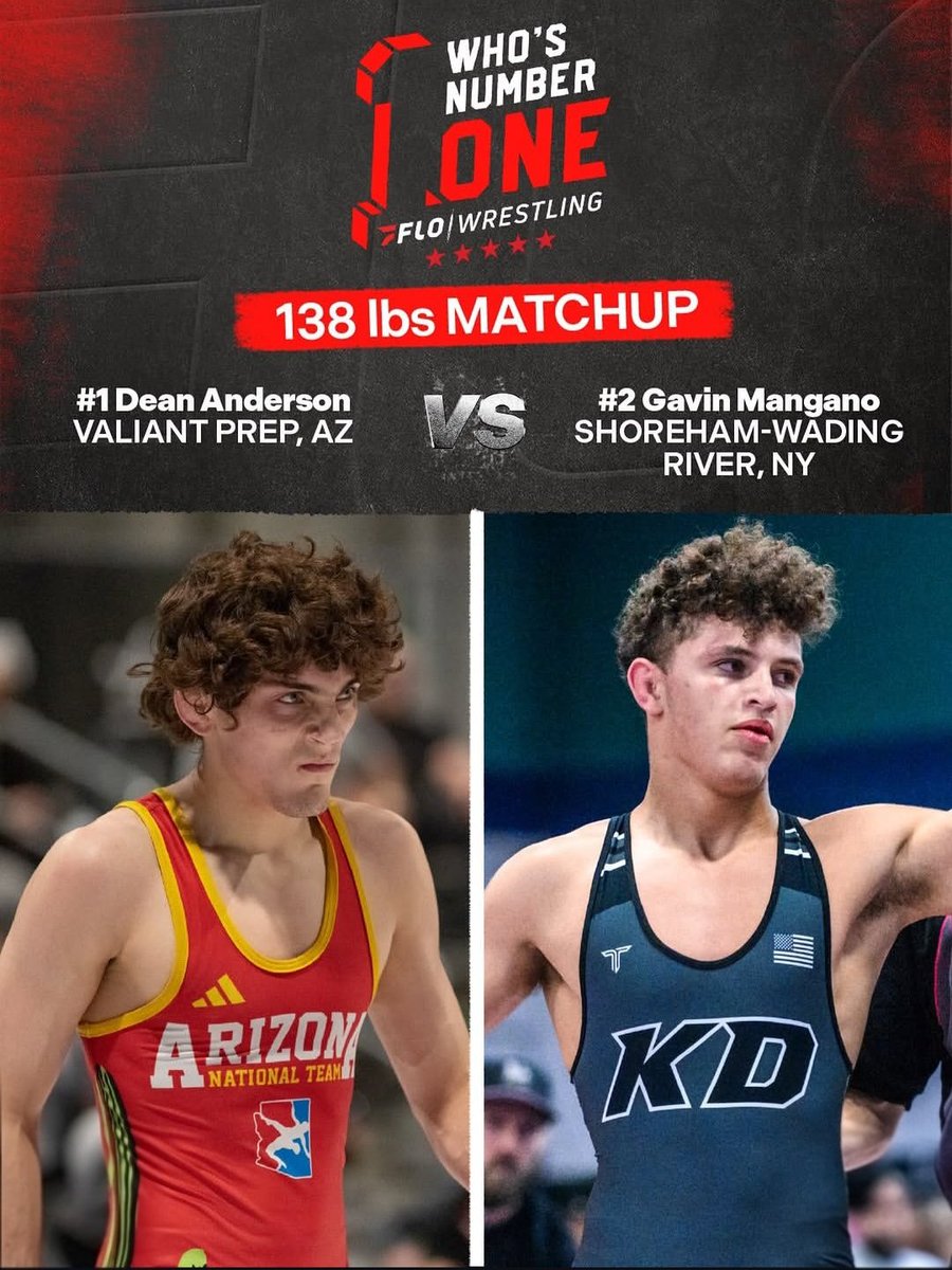 ValiantPrep's tweet photo. #1 Dean Anderson takes on #2 Gavin Mangano at @flowrestling Who's Number One! https://t.co/QWeqnJU1mh