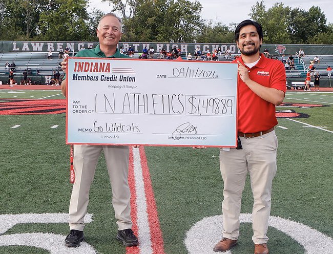 lnwildcats's tweet photo. A big shout out to Indiana Members Credit Union for their partnership with LN Athletics. Get your Wildcat Debit Card at https://t.co/sXF7VXe5yZ. With every purchase you make, a portion goes back to LNHS! @IndMembersCU @LNHSwildcats @ltgoodnews @LNWildcatsFB https://t.co/6n6fzMMdlZ