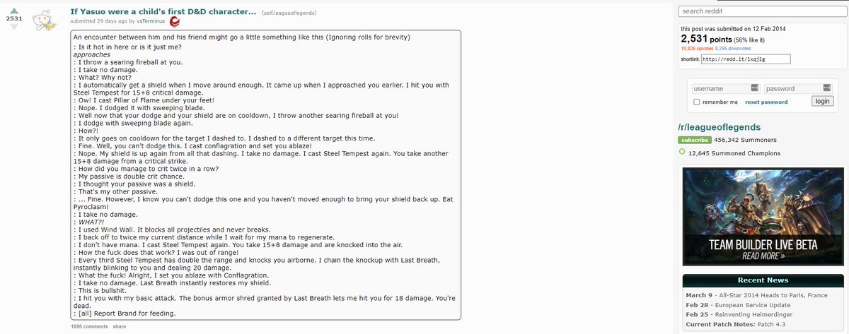 RiotPhroxzon's tweet photo. Simple Champions and Frustration
I want to explain some of our thought process for why we think simple champions need to be strong (which can be frustrating) and why it’s important that we hold the line on this principle. Nerfing simple champions until complex champions are always better again is not a healthier state. But also don’t want to come off as being overly stubborn on these topics. They are important to the community and that makes them important to us.

To talk about Nasus and Viktor directly, it’s possible that we’ll nerf Nasus further and we’re also monitoring Viktor, but that case is less clear. Viktor can be frustrating, but that’s not a sufficient reason to nerf, but would be if he was also considered too powerful which doesn’t overwhelmingly seem to be the case currently.

1. Simple champions need to be strong at all skill brackets: They shouldn’t just be onboarding champions that become useless at higher skill levels. Simple champions need to have an aspirational path to mastery even in Elite and Pro play. Not all of them, but at least some.

If you’re playing a simple champ like Nocturne, seeing your champ played by the best players in the World can be invigorating and aspirational. If you grew attachment to a champ over your learning journey and then were suddenly told you couldn’t play your favorite champ because you got too good, that’s also not great either.
But it’s also important that at the peak levels of skill, that playing something harder pays off the mastery journey and in certain situations, have the edge over simpler champions. If Kiin mastering Nasus produced more value than mastering K’Sante, despite K’Sante having more options and mastery expression, the incentives would be wrong, but we don’t think that’s where it’s at today.

Not everyone has the time to play hundreds of games a year or wants mechanics to be their primary skill expression. If high-level success is only reserved for difficult champions, League becomes increasingly hardcore and less welcoming over time, especially with work, school, kids, etc.

Overall, we don’t think it’s the case that simple champions are the strongest things you can do in the highest skill brackets, even things like Nasus’ power level and frustration are going down in some regions day over day (though there’s disagreement about this in the East vs the West; in the East his performance and frustration at higher skill levels seems low, while the West think he’s still very strong); probably because the East is stronger at laning phase.

2. Difficult champions are often paid in agency: They have more ways to control a situation; choosing engagements, escaping ganks, pressuring risklessly, etc.

I linked one of my favorite memes for this (over 12 years old now…)

As recently as ~6 months ago, a common sentiment was that “200 years” champions had an answer for everything while simple champions could only hope to have a chance if the enemy misplayed. That is also a failure case. In some places the frustration is now closer to the reverse for simple champions. It is different, and change can be frustrating, but we think in localized pockets, this is correct and a value worth fighting for.

3. “My champ has to work so hard while Nasus just presses W”; Mechanically simple doesn’t mean simple to play well: Champs like Nasus, Viktor and Master Yi put more mastery into knowledge and strategy; matchups, wave states, jungle tracking, spacing, power spikes and commitment timing.

A lot of these simple champions can’t make up for a mistake by just escaping over a wall. But the opponent often just experiences one specific moment like “Nasus just pressed W and killed me, very skillful hehe xD”, “Viktor just poked me with point and click E”.

That’s undervaluing the holistic skill needing to be demonstrated to play these champions well. A lot of the time you can’t see all the difficult decisions these players are making to achieve success.

I’m not saying that they are similarly difficult overall, but just noting that it’s desirable that simple champions can beat difficult champions in many contexts, especially if the difficult champion doesn’t pilot well and that they’re making a lot of invisible decisions to get to that point. That feels like a fair tradeoff if when the difficult champion is piloted well (which includes a few mistakes) it can often win without much agency from the opponent.

Difficult champions are opt in, if you are playing a difficult champion, you’re opting into the higher pressure and burden to execute well to outplay some of the simple champions. You can’t do the difficult stuff to build a lead and then later expect to win without continuing to do the difficult stuff well.

4. Mastery curves change how power feels: Simple champions reach close to peak output quickly. When Nasus is strong, many Nasus players can consistently show you what strong Nasus looks like.

With Yasuo, Riven, Qiyana, Azir, etc., most players aren’t extracting anything close to the champion’s full power. Even a main with thousands of games often isn’t that far up the mastery curve because these champions are so difficult and the curves are so long.

So the majority of games you run into a difficult champion, their true power level is heavily underrepresented. A relatively inexperienced Nasus may already access most of what Nasus offers. So for us, simple champions tend to reliably feel strong when they’re overtuned and as a result, their fine tuning is especially important. Even small changes in power level can have dramatic effects.

So those are just some of the things we think about when making changes to these champions. We think power in simplicity is value worth fighting for. Let me know what you think about these and any additional places we can add clarity on or further discussions!