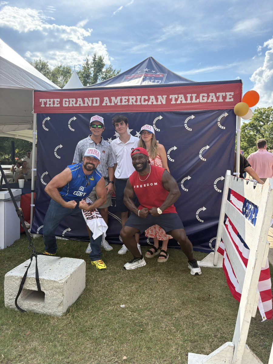 thestephstevens's tweet photo. What a MASSIVE day at Auburn University for the @TPUSA Grand American Tailgate! 🏈🇺🇸

A day filled with pre-game energy, free food, merch, music, and special guests @Cory_Sims191 and @topheronx! 🏈🇺🇸

Not to mention, hundreds of game attendees checked their voter status to get ready for November! 🗳️

@tpusa_auburn | @tpusastudents