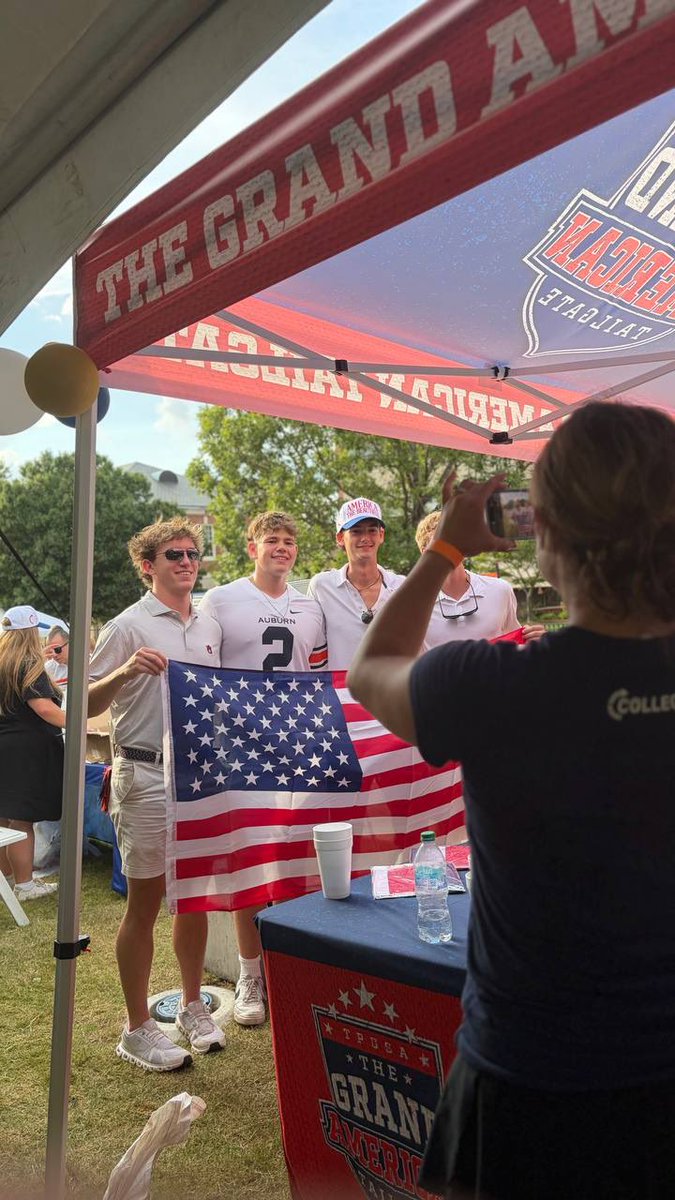thestephstevens's tweet photo. What a MASSIVE day at Auburn University for the @TPUSA Grand American Tailgate! 🏈🇺🇸

A day filled with pre-game energy, free food, merch, music, and special guests @Cory_Sims191 and @topheronx! 🏈🇺🇸

Not to mention, hundreds of game attendees checked their voter status to get ready for November! 🗳️

@tpusa_auburn | @tpusastudents