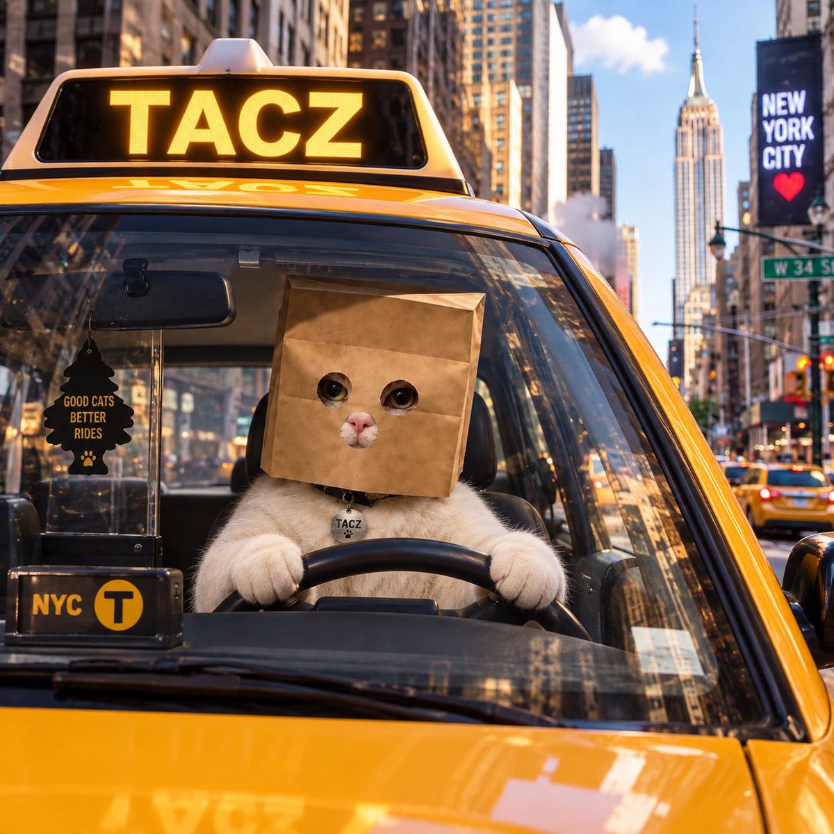Tommybrown100's tweet photo. 🐱🚕 TAC Z — The Anonymous Cat Is Taking Over NYC

TAC Z is the meme coin powered by an anonymous cat with one mission: turn every ride into a movement.
From the streets of New York City to cities around the world

0xf9af14A101B91E02bE6A68CD87aE6C7Fd2247553 https://t.co/V5D33Wpc56