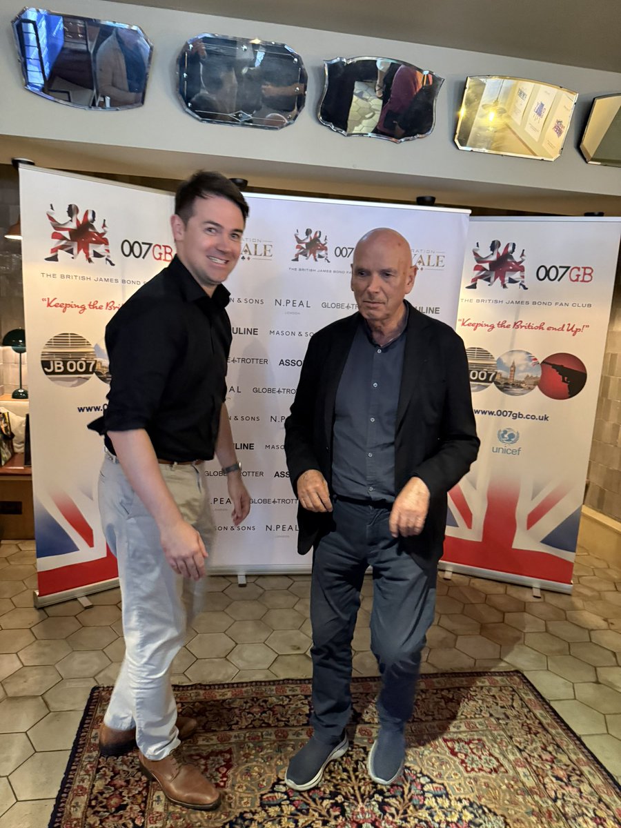 calvindyson's tweet photo. I met Martin Campbell (director of GoldenEye and Casino Royale) tonight and he recognised me from YouTube and quoted back to me things I’d said in videos and I fear I will never recover. He’s a class act and this conversation was something beyond my wildest dreams https://t.co/WBi4Vwh0ez