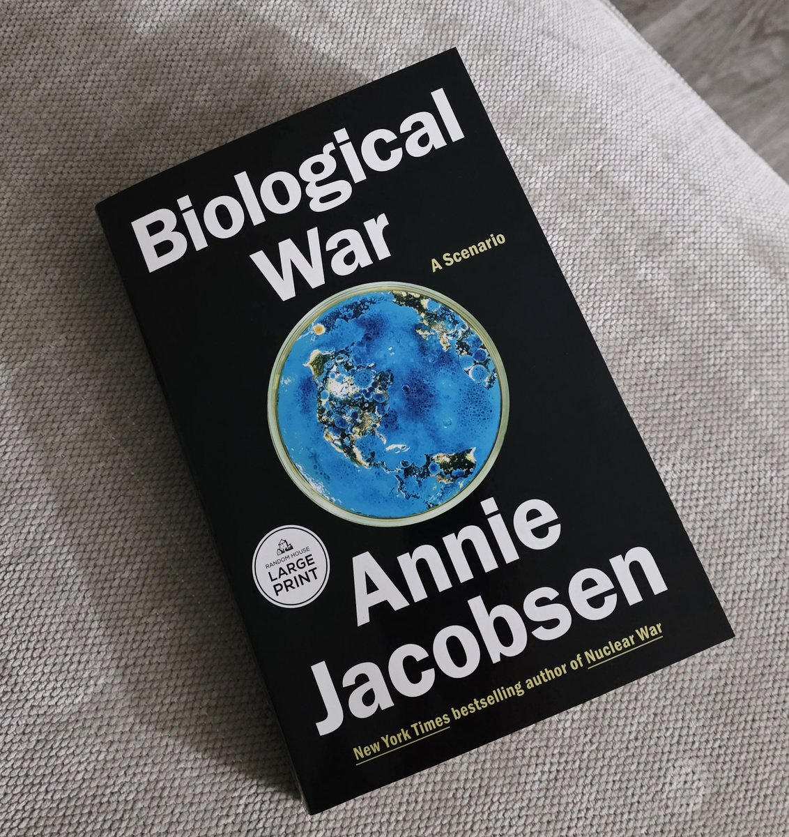SteveMichAlmo09's tweet photo. #NuclearWar was eye opening and scary but the latest Scenario #BiologicalWar from @AnnieJacobsen is TRULY TERRIFYING! Thank you Annie for this latest scenario and for the research you poured into this. Got me washing my hands every time I put the book down and take a break 😂 https://t.co/Fd3STqk3OL