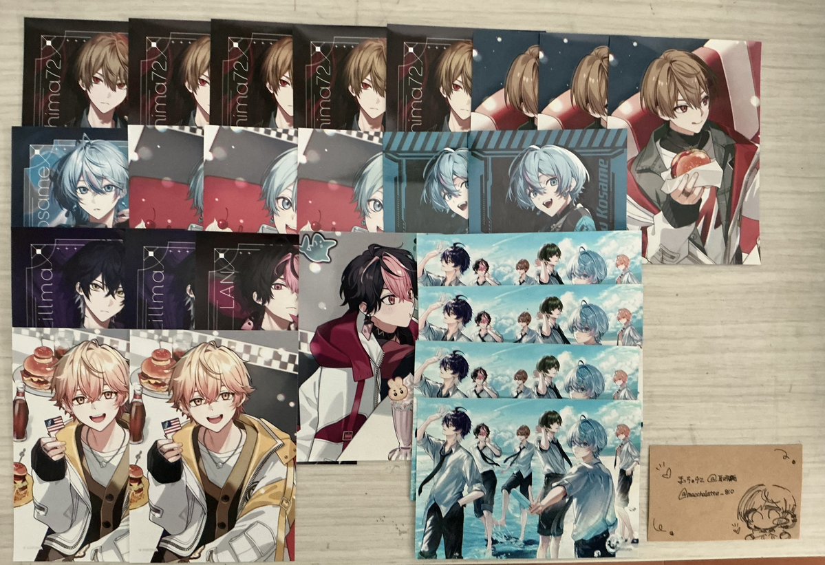macchalatte_810's tweet photo. 求　だいぶつーSD缶バ、四周年、描き下ろし、アメカジブロマイド、第二弾アニメチェキ、その他🍵様検討
　
 譲　画像の物　  四枚目は好条件纏めての方のみご対応🉑

また、友人用で👑📢様三周年ブロマイド、第二弾アニメチェキ、浴衣チェキを求めております。
  
お気軽にお声掛けください♪ https://t.co/msEyUcJErx
