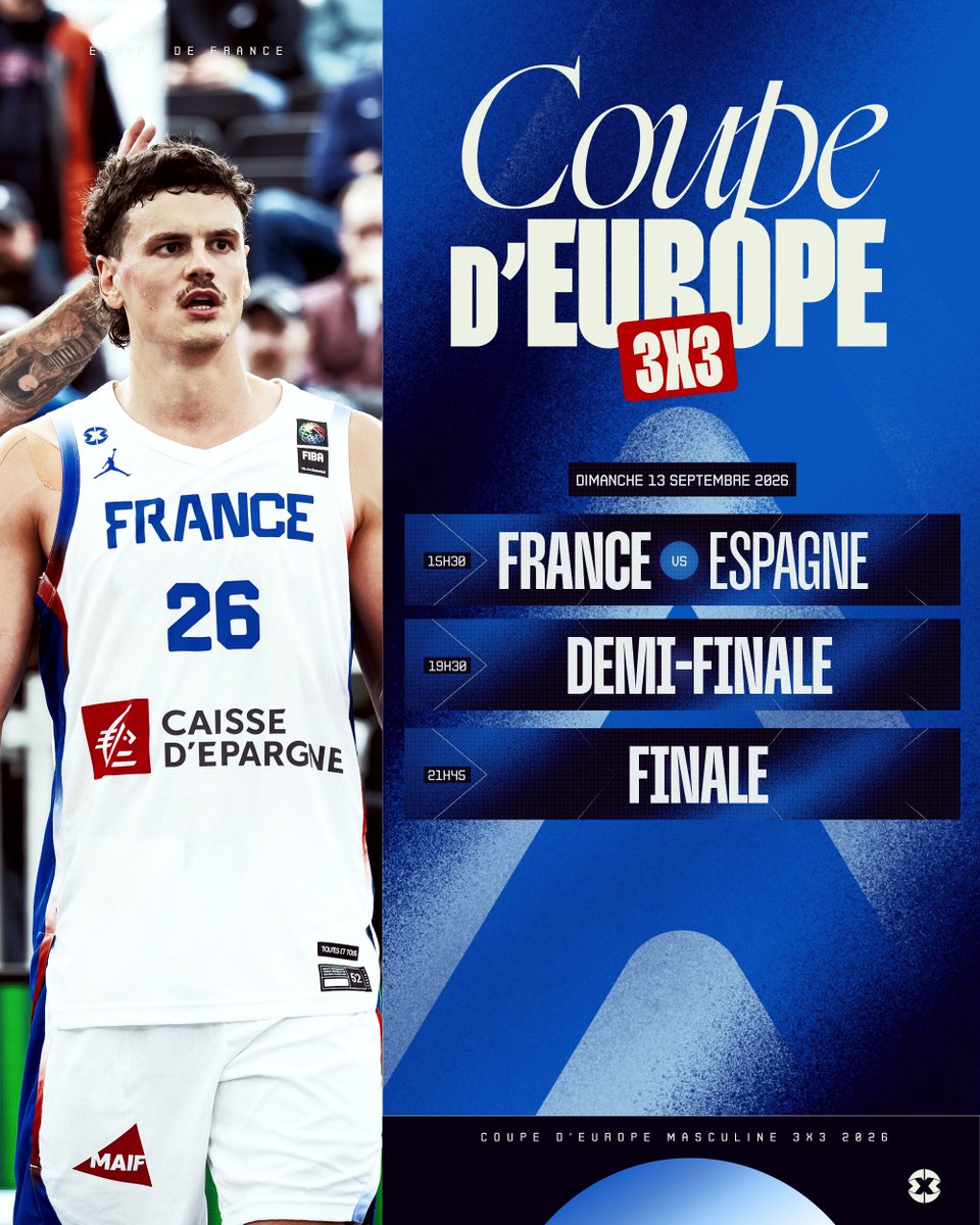 3x3ffbb's tweet photo. GAMEDAAAYYYYY ⚡

Les Équipes de France attaquent les quarts de finale de la Coupe d’Europe en direct sur L’Équipe Live 📺

🇫🇷🆚🇦🇿 : Les Bleues à 14h45
🇫🇷🆚🇪🇸 : Les Bleus à 15h30

#3x3Europe https://t.co/9k2BQ3QlfP