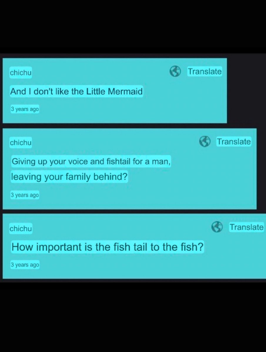 kjsfanpage's tweet photo. When #JISOO said she didn’t like Ariel from The Little Mermaid:

“And I don't like the Little Mermaid.
Giving up your voice and fishtail for a man, leaving your family behind?
How important is the fish tail to the fish?” https://t.co/gM2GRFkiQn