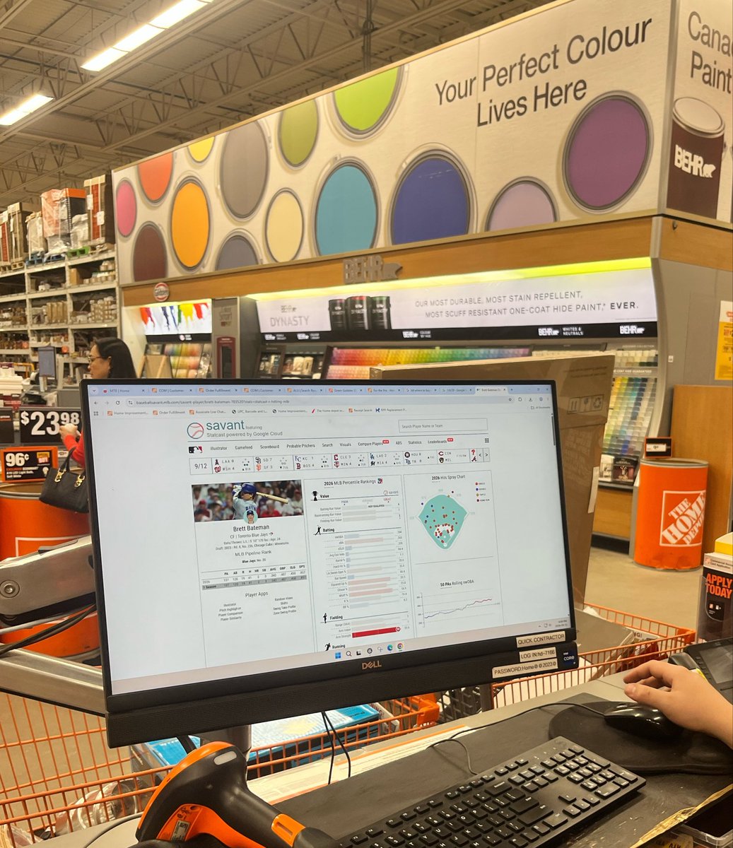 picklewalrusman's tweet photo. First ever Brett Bateman Savant page on a Home Depot computer https://t.co/ujH7iyxJXP