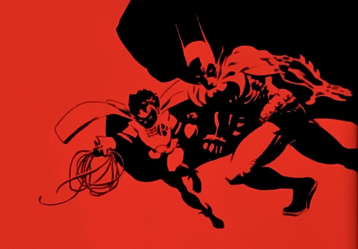 TheBatHome's tweet photo. Tim Sale’s art for Batman: Dark Victory. An incredible use of shadows and striking red. https://t.co/R2lrsUZEMv