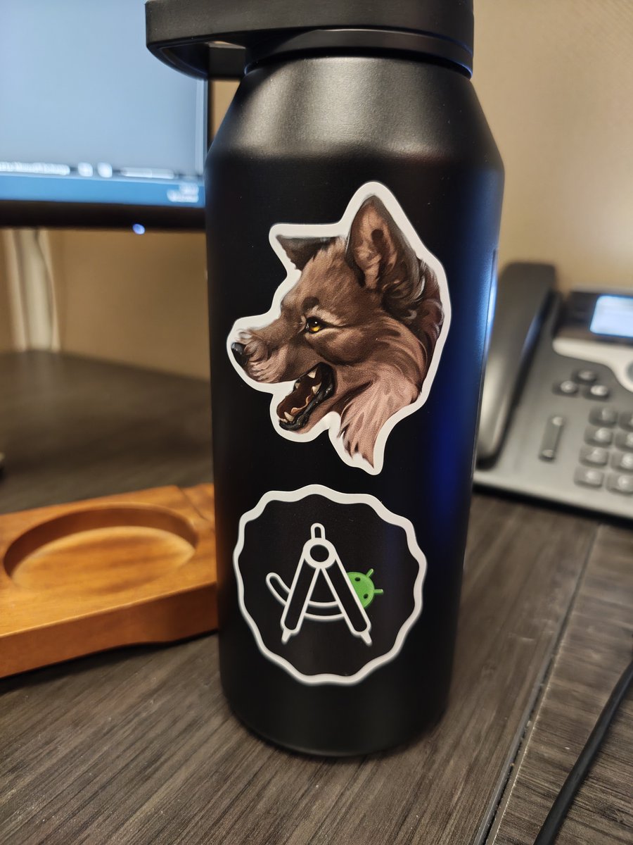 Specter_Wolfdog's tweet photo. I need more stickers on my water bottle https://t.co/9qM2fGJF4n