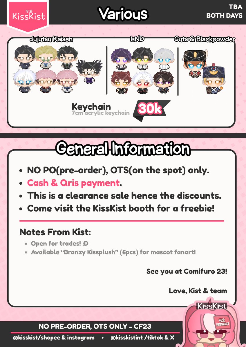KissKistINT's tweet photo. (2/2) Kw: Dante, V, Vergil, Leon Kennedy, Chris Redfeild Dottore, Pantalone, Valko, Kazuhira Miller, Metal Gear
 
Note: Open for trade! :3
#comifuro23catalogue
#comifuro https://t.co/Fr8i7uKHYy