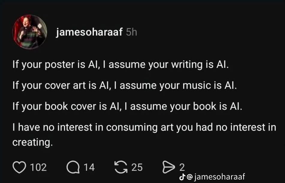 ICStatues's tweet photo. Exactly what I've been saying for years! Don't destroy your credibility with AI slop in any part of your product or service!
By Jamesoharaaf 
#NoAI #AI #AGI https://t.co/hKQdrqh5YD