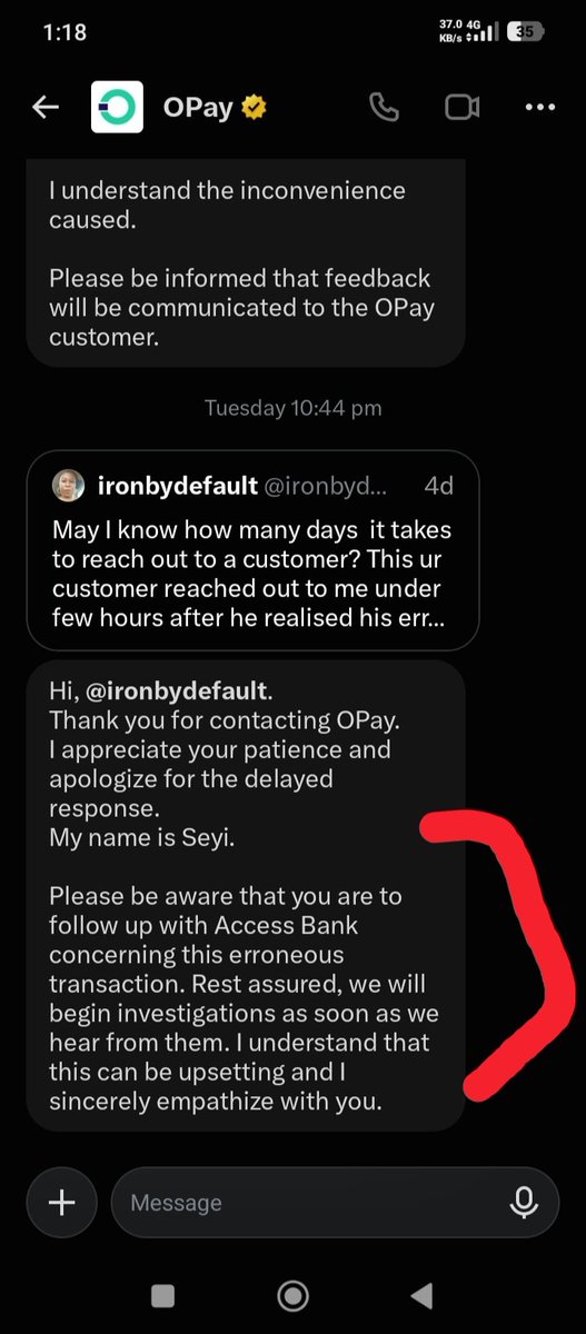ironbydefault's tweet photo. This is the latest response from @OPay_NG
@myaccessbank https://t.co/8NlEJx6T6p