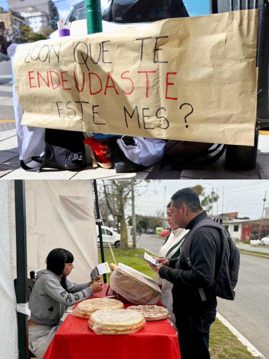 la_campora's tweet photo. Los endeudados son cada vez más. Y no es un problema individual, es consecuencia del modelo político y económico de Milei.

Volanteamos y conversamos con los vecinos y vecinas de todo el país sobre los proyectos de ley que presentamos en el Congreso sobre endeudamiento familiar. ✌🏽🇦🇷