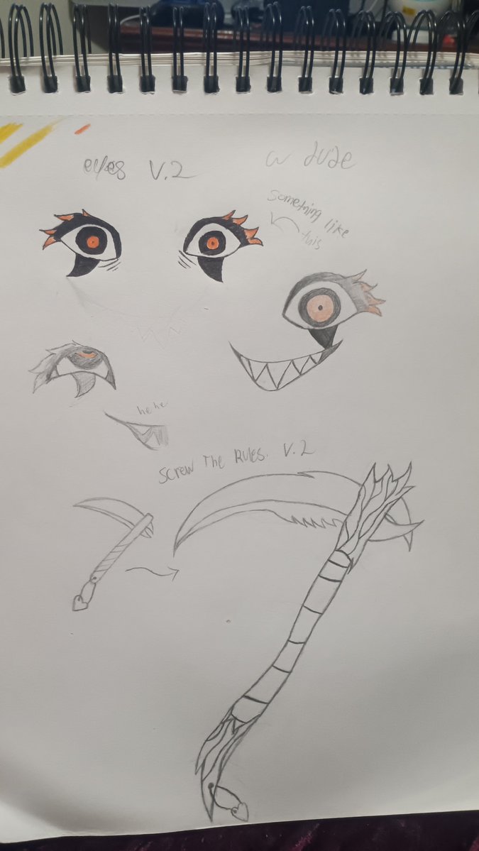 Vyntagercni's tweet photo. This is just future designs for a character im making in a different sketch book ig idk https://t.co/SzA5Vq8x1d