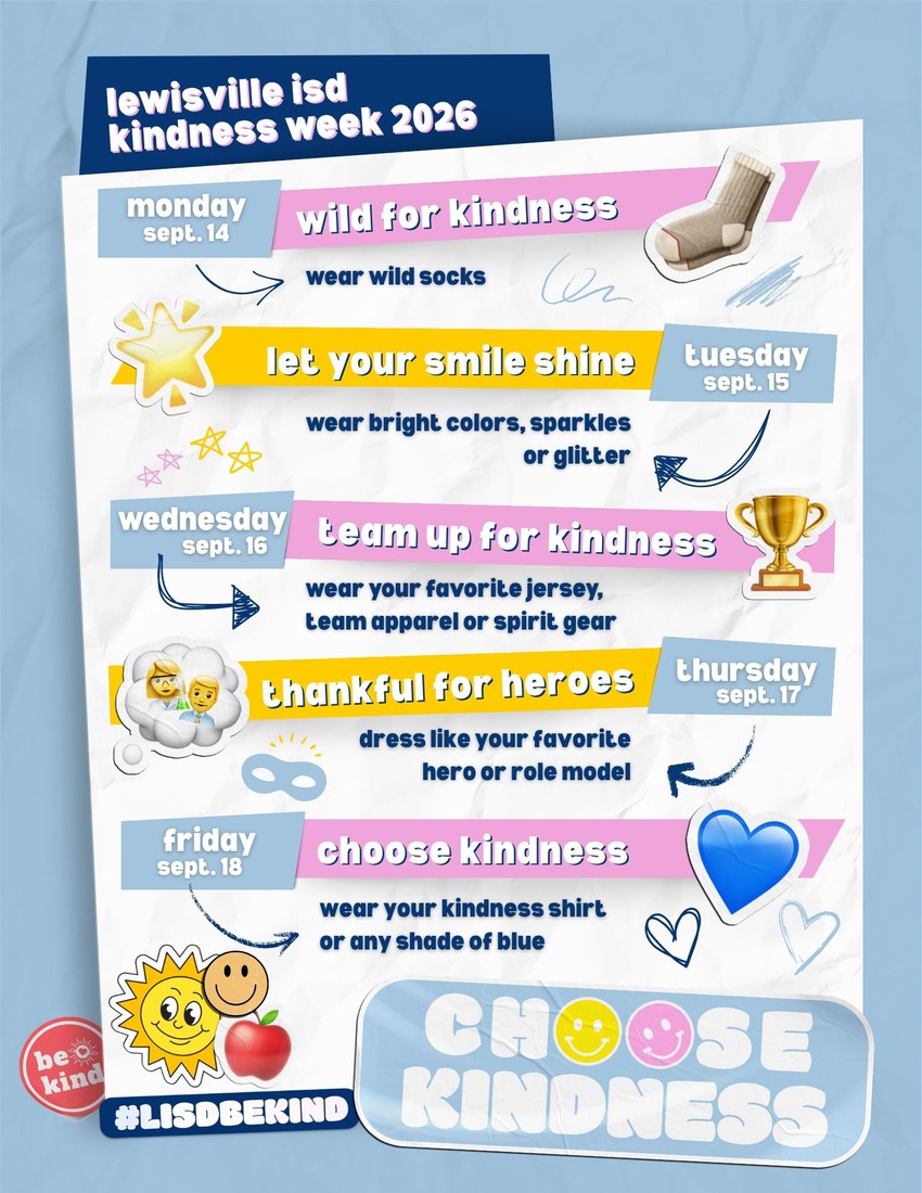FMHS9's tweet photo. LISD Kindness Week - September 14-18 https://t.co/pGTjztpUfU