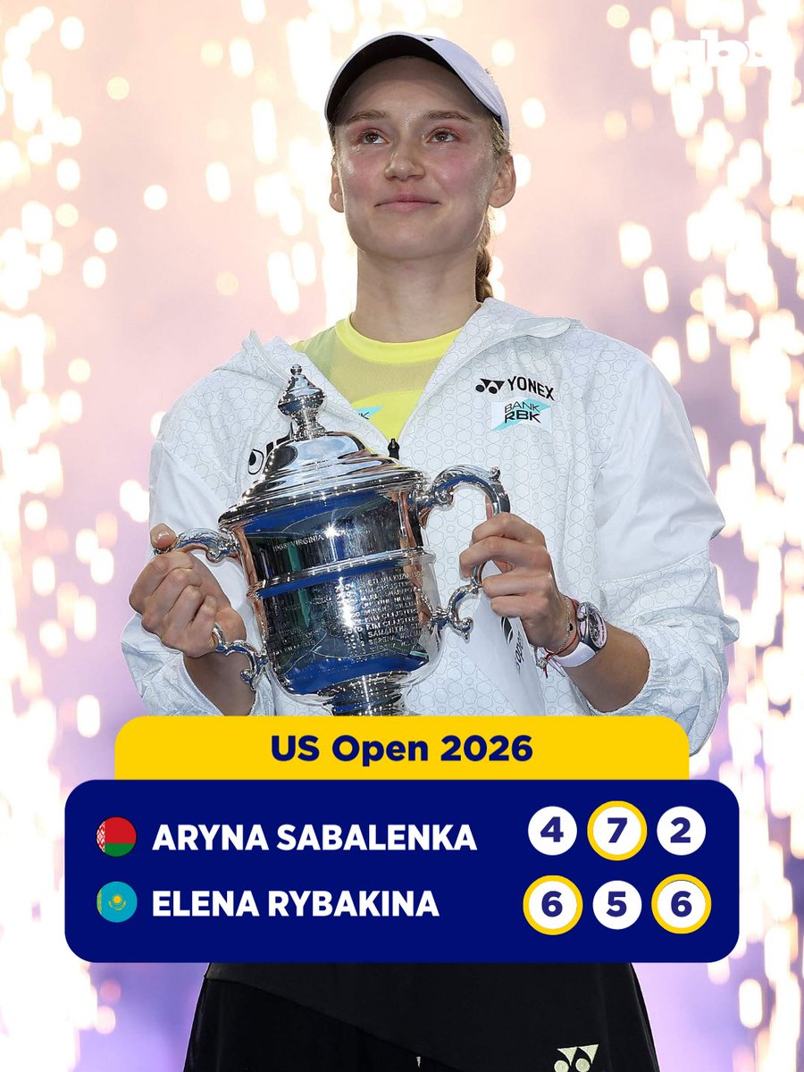 ABCDeportes's tweet photo. LA MEJOR DEL MUNDO 👸🏻

Elena Rybakina se consagró campeona del US Open 2026 tras derrotar en la final a Aryna Sabalenka por 6-5, 5-7 y 6-2 🏆

La tenista kazaja conquistó su segundo Grand Slam de la temporada y el tercero de su carrera, luego de haber vencido también a Sabalenka en la final del Australia Open 2026 🎾

Además, Rybakina se convirtió en la nueva número 1 del ranking mundial de la WTA 1️⃣

📲https://t.co/VUKyWGCF76

#ABCDeportes #USOpen #CardinalDeportivo