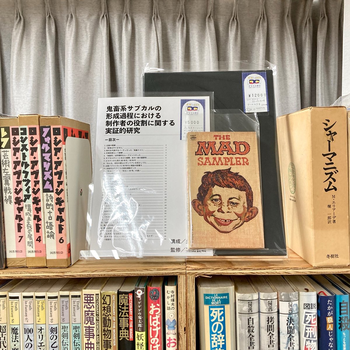 manami_kosyoten's tweet photo. #大阪ポップコン　

出店者・お客様どちらにもものすごい熱量を感じるイベントでした。

絶版漫画や魔術、幻想、オカルトなど、ニッチな本だけで棚を作るの楽しかった！
刺さる人には刺さったはず⚡️

関係者の皆さま、本当にお世話になりました🙇‍♀️

#大阪ポップコン
#osakapopcon https://t.co/8UpymUP310