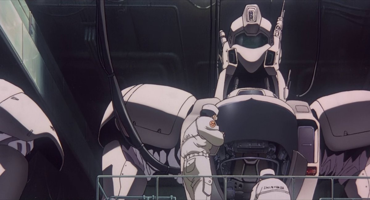 nise_yoshimi's tweet photo. rather than evangelion i would say its patlabor 2 which constitutes the effective begnning of the end of the mecha genre as an evolving artform. evangelion is aggressively about mecha; patlabor is anti-mecha. ultimately, machines are just machines. move on. https://t.co/VHWoGkKN86