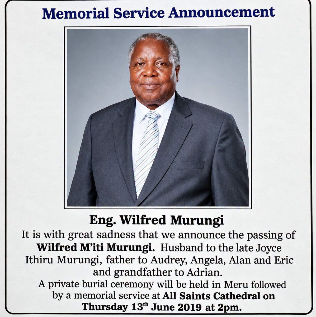 NytoP2PMwangi's tweet photo. The Billionaire Tycoon Behind Mastermind Tobacco Whose Burial Lasted Just 1 Hour and Was Attended by Only 8 Family Members. 

For decades, British American Tobacco (BAT) dominated Kenya’s cigarette industry.

Then one man decided to challenge them at their own game.

His name was Wilfred Murungi.

Murungi was an electrical engineer who first worked at Kenya Power before joining British American Tobacco Kenya (BAT). He eventually rose to become a technical director, learning the cigarette-manufacturing business from inside one of the world's biggest tobacco companies. 

They  say a good student knows when to stop sitting in the classroom and become the teacher. Na ndivyo Murungi alifanya.
After years of working at BAT and learning the tobacco business from the inside, alifika mahali akaamua, “Sasa enough is enough — it’s time to write my own story.”

In 1985, Murungi made a decision that would completely change his life.

He left BAT.

Instead of simply starting another small business, he decided to build a company that would compete directly with his former employer.

He spent the next two years putting the pieces together working with tobacco farmers and establishing the processing and manufacturing infrastructure needed to produce cigarettes locally.

Then came 1987, when Mastermind Tobacco Kenya was incorporated.

And in 1989, Murungi unveiled the cigarette that would make his name famous across Kenya:

Supermatch.

The brand was aimed heavily at ordinary Kenyan smokers, particularly customers in rural and lower-income markets. Two years later, Mastermind introduced another brand, Rocket, a filterless cigarette targeting the lower end of the market.

And suddenly, BAT was no longer playing alone.

The competition became serious.

By 2002, BAT's share of the Kenyan cigarette market had fallen from about 90 percent to 71 percent, while Mastermind had grown to approximately 22 percent, making it the second-largest cigarette manufacturer in the country.

Murungi didn’t stop at Mastermind Tobacco. He grew his business empire by taking stakes and serving on the boards of several companies, including ARM Cement, Athi River Power Company, Greenlands Agro Producers, NGM Company, Continental Tobacco Group, Nanyuki Ranching, Ozzbeco Breweries, Remu Microfinance Bank, Mitithiru Company, and Tobacco Commodities Inc. in Canada.

At one time he found himself in a long-running confrontation with the Kenya Revenue Authority, with disputes over taxes running into billions of shillings. The fight became so significant that it spilled into the courts and even Parliament.

Na ju biashara haikosi fitina. As his empire continued growing, his success was beginning to rattle the tobacco industry—especially his former employer, BAT.

Then came allegations that took the battle to another level: corporate espionage. In 2015, BBC’s Panorama reported allegations that BAT had engaged in spying on Mastermind Tobacco. BAT, however, strongly denied the allegations.

But here is what made Murungi even more intriguing…

While his company was fighting battles in the headlines, the man behind the empire was rarely seen. He kept a very low profile, avoided publicity and stayed away from the limelight.

Murungi wasn’t your typical billionaire looking for cameras and headlines. He was the kind of man whose businesses were everywhere… but himself, almost nowhere.

And that is how he earned a reputation as one of Kenya’s most reclusive billionaires.

Even people from his home area in Tharaka-Nithi rarely saw him, watu Tu walikuwa wanaskia Ile ndio Nyumba ya tajiri. His homes were heavily guarded, with visitors  having to pass through several gates before reaching the main residence.

But behind those gates, there was another side to the man.

Murungi was involved in community development and philanthropy, often without seeking publicity.
