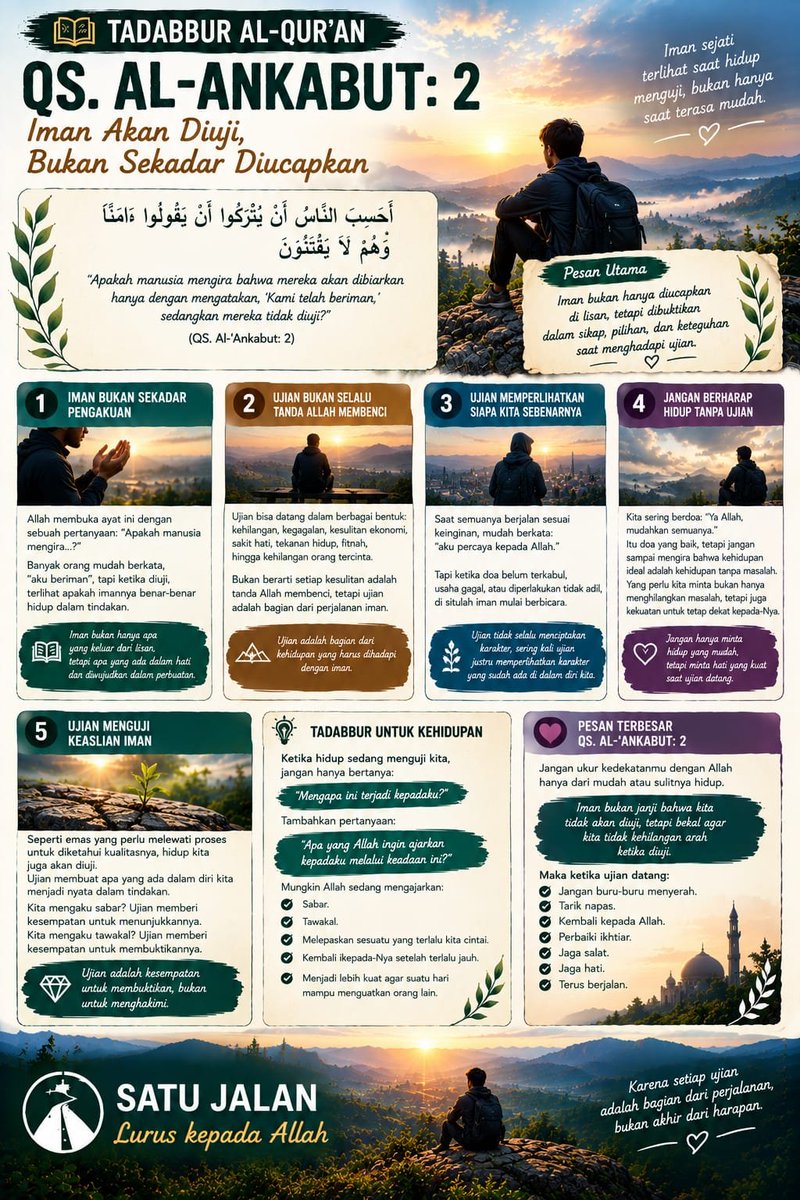 SatujalanX's tweet photo. 📖 Tadabbur Al-Qur'an
QS Al-Ankabut ayat 2. https://t.co/Wz3imiXfbV