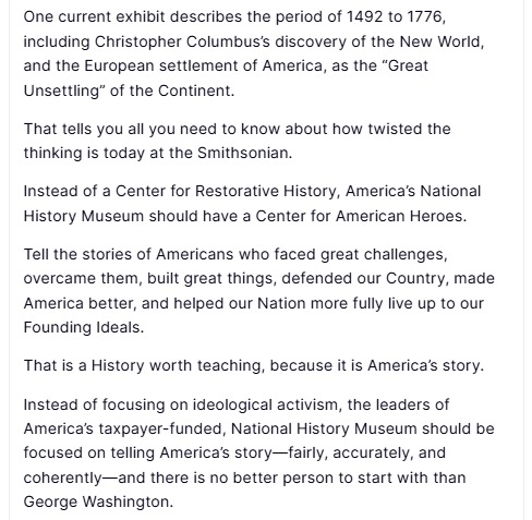 MarioNawfal's tweet photo. ๐บ๐ฒ Trump wants a D.C. museum to install a 30-FOOT-TALL statue of George Washington.
โI amโฆcalling on the Smithsonian to erect a 30-foot 'Colossus statueโ of the Father of Our Country outside the Museum, to replace the so-called 'Infinity' sculpture that stands there today.
That strange modernist sculpture tells visitors nothing about America, inspires no one, and honors none of our Great American Heroes.โ
Thatโs a supersize salute almost as big as a ballroom.
Source: Truth Social, NYTimes / Writer: Marie