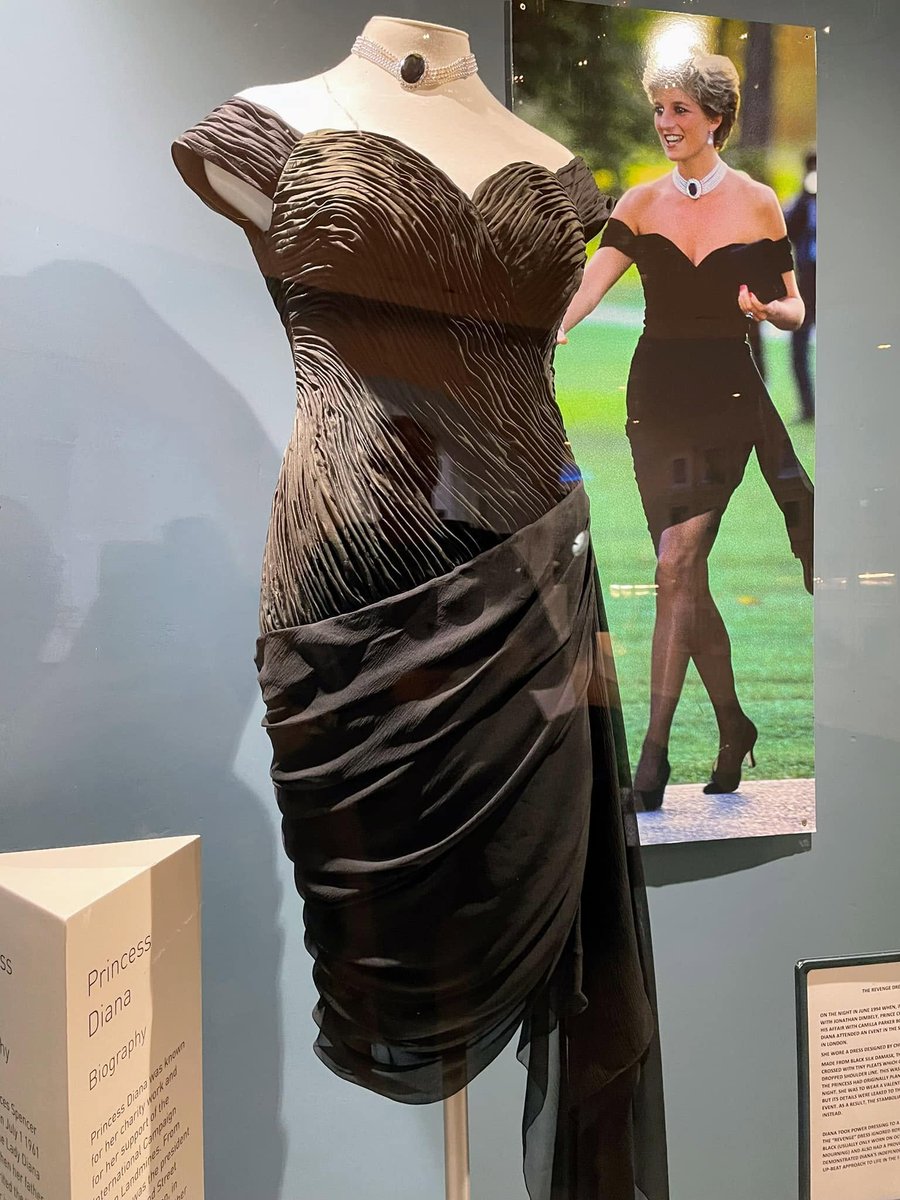 Trillian_01's tweet photo. @dianahist0ry Boss move and I was fortunate to see The Dress in reality at an exhibition in 2024. It's a lot darker in the TV footage so I was surprised by how detailed it is. https://t.co/kpgZPfaEsM