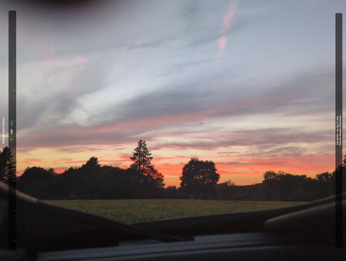 MiStormChasers's tweet photo. A couple really impressive shots of tonight's sunset and sunset glow across the Lower Peninsula sent in via the Michigan Storm Chasers app!

Reminder, streamline all of your fair weather and stormy weather reports through our app, free to download for iOS and Google Play devices.

All photos taken between 7:30 and 8:30 pm EDT 9/12/26.