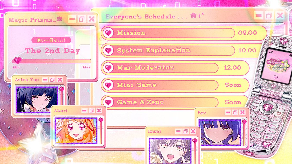 MagicPrisms's tweet photo. ᅠ
            ★ ⸝⸝ Daily Schedule: DAY 2  ─
            𝗀𝖾𝗍   𝗍𝗈   𝗄𝗇𝗈𝗐   𝖾𝖺𝖼𝗁   𝗈𝗍𝗁𝖾𝗋   ✽!
ᅠ https://t.co/9ltrPx9zta