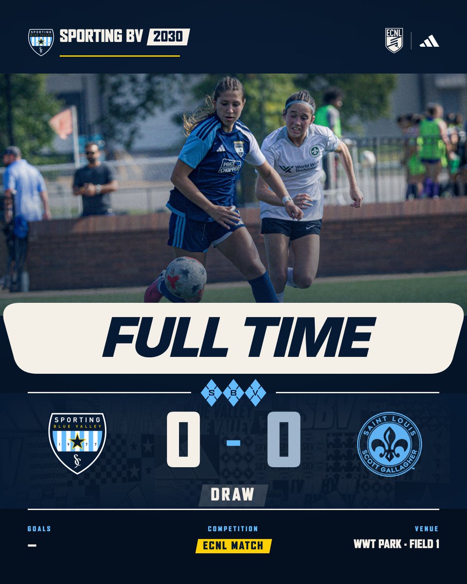 sbv2030ECNL's tweet photo. Full time in St. Louis. Hot, physical, and level at the end against the reigning conference champs. Point earned.

@SPORTINGBV @SLSGSoccerClub @ECNLgirls @TheSoccerWire @TopDrawerSoccer #ecnl https://t.co/phfjvd1gQ4