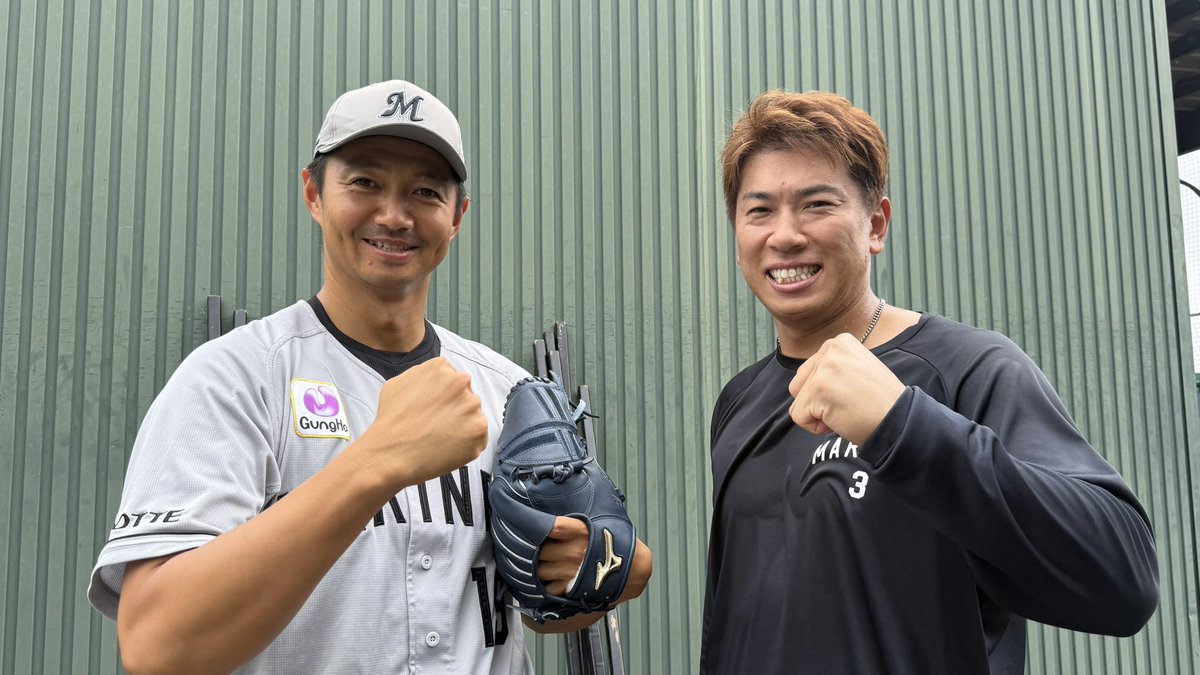 chibalotte_pr's tweet photo. 本日、ロッテ浦和球場では #角中勝也 選手vs #唐川侑己 投手のLiveBPが行われます！ 今シーズンで引退する2人の真剣勝負をお届けします。
#chibalotte #広報 https://t.co/vPvI3vMZGg