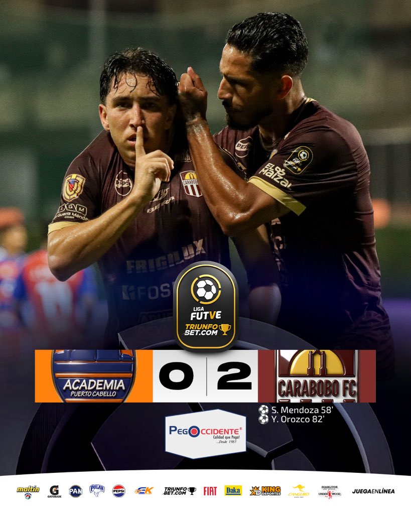 LigaFUTVE's tweet photo. 🤩 • Carabobo se quedó con un derbi que supo sufrir y que encaminó un golazo del chamo Mendoza 

🧤 • El arquero Miguel Silva volvió a ser protagonista con una de las mejores tapadas de la temporada

#LigaFUTVETriunfobet https://t.co/YCJBHkRUBg