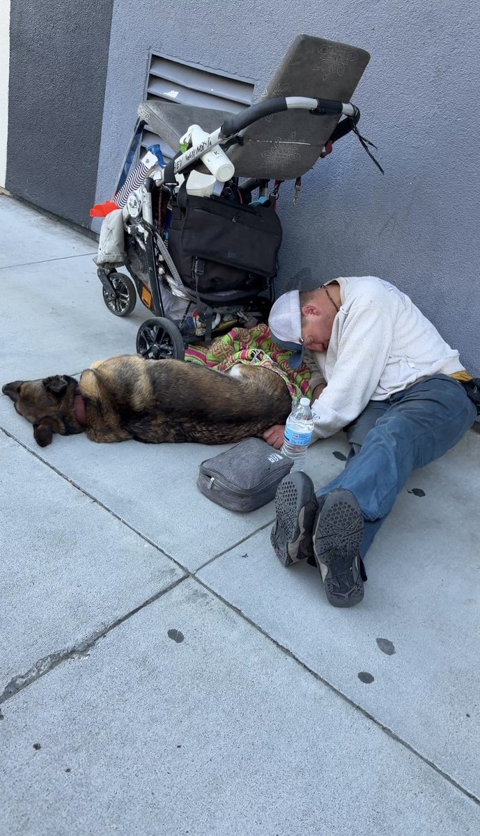 AmberRichmondSF's tweet photo. SF PLEASE HELP ME FIND THIS MAN & HIS DOG.

I saw him today at 4th & Brannan. His large water jug was empty, so I took it home to fill it while walking my dogs. I came back less than 15 minutes later and he was gone. 😭

I rode around looking for him but couldn’t find him. I’ve seen him once before in this same area, but he could be anywhere in SF.

I have his jug FULL of fresh water and feel absolutely terrible. I was just trying to make sure he and his dog had water.

Please look at his dog + distinctive cart. If you see him ANYWHERE in SF, please DM me his location so I can return it. PLEASE SHARE.