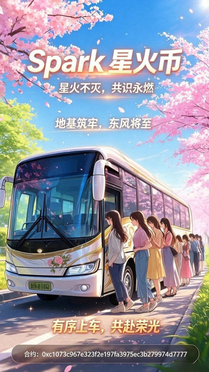 witngjn3's tweet photo. ＄Spark星火币🔥 — 地基筑牢，东风将至。不是所有项目都敢在爆发前沉默打磨。Spark选择了最扎实的路。现在，一切就绪。排队上车，共赴星火荣光。📌 合约地址：0xc1073c967e323f2e197fa3975ec3b279974d7777 https://t.co/ED4PlEqyV3