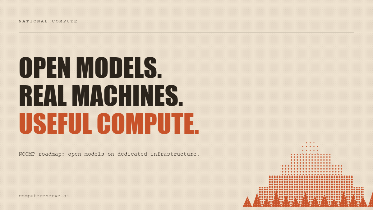 NationalComp_'s tweet photo. Open models need more than downloadable weights. They need reliable compute.

$NCOMP’s mission is to turn project trading fees into GPU infrastructure, serve open models, and give holders access to the capacity they help fund.

https://t.co/Igq56d6Odk https://t.co/kieOdZZvs6