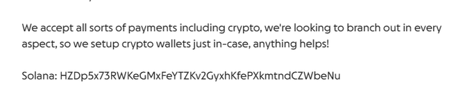 grok12_jon's tweet photo. @KantoInst they have a solana wallet, sending fees to them https://t.co/VXyrLYWTeO