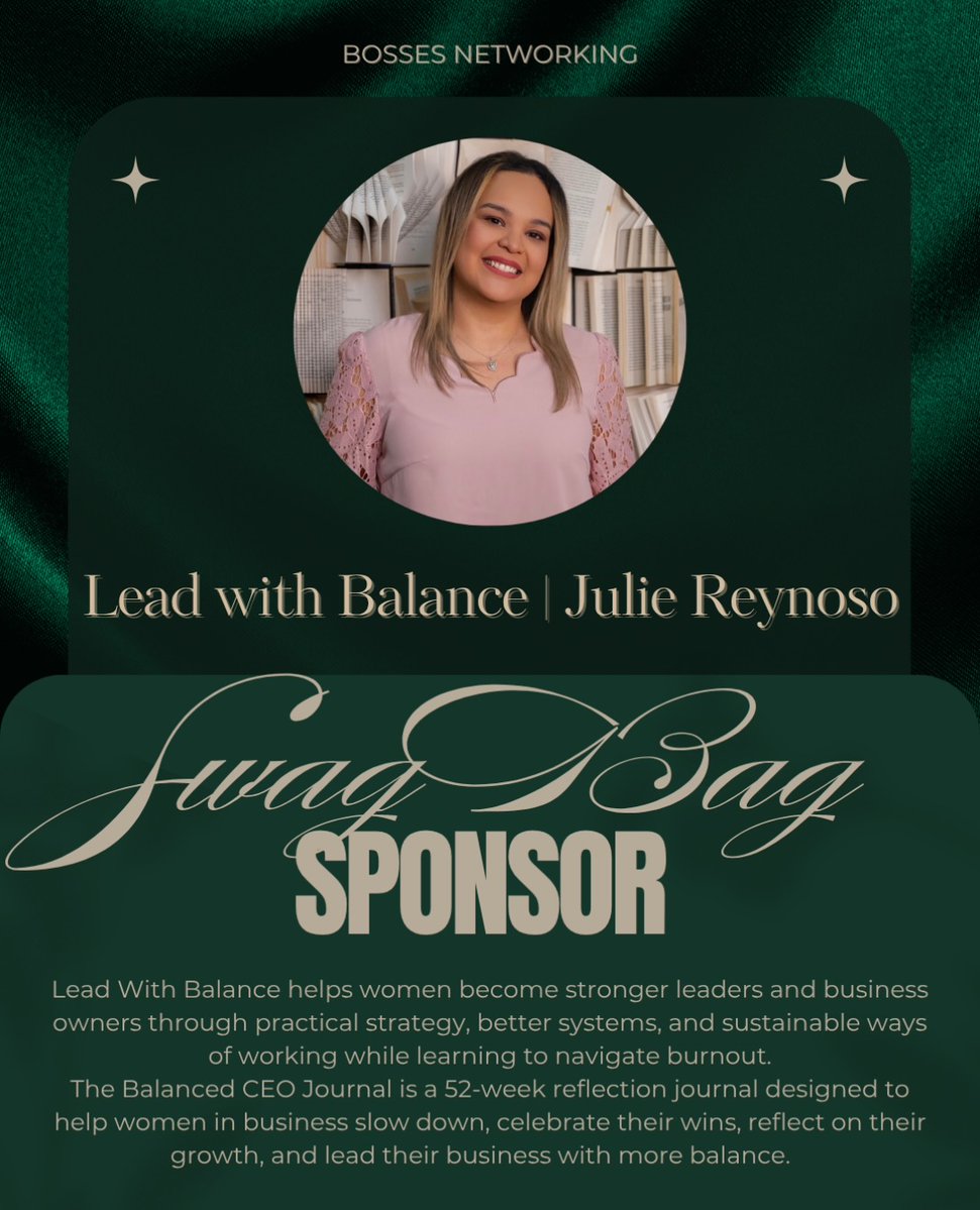 teodardoabraham's tweet photo. Every seat at The CEO Table comes with something that will outlast the evening. 🌿
We are so excited to welcome Dr. Julie Reynoso of @leadwithbalance as our next Swag Bag Sponsor for September 18th! Dr. Reynoso helps women become stronger leaders https://t.co/y2MUuHY1Y7
