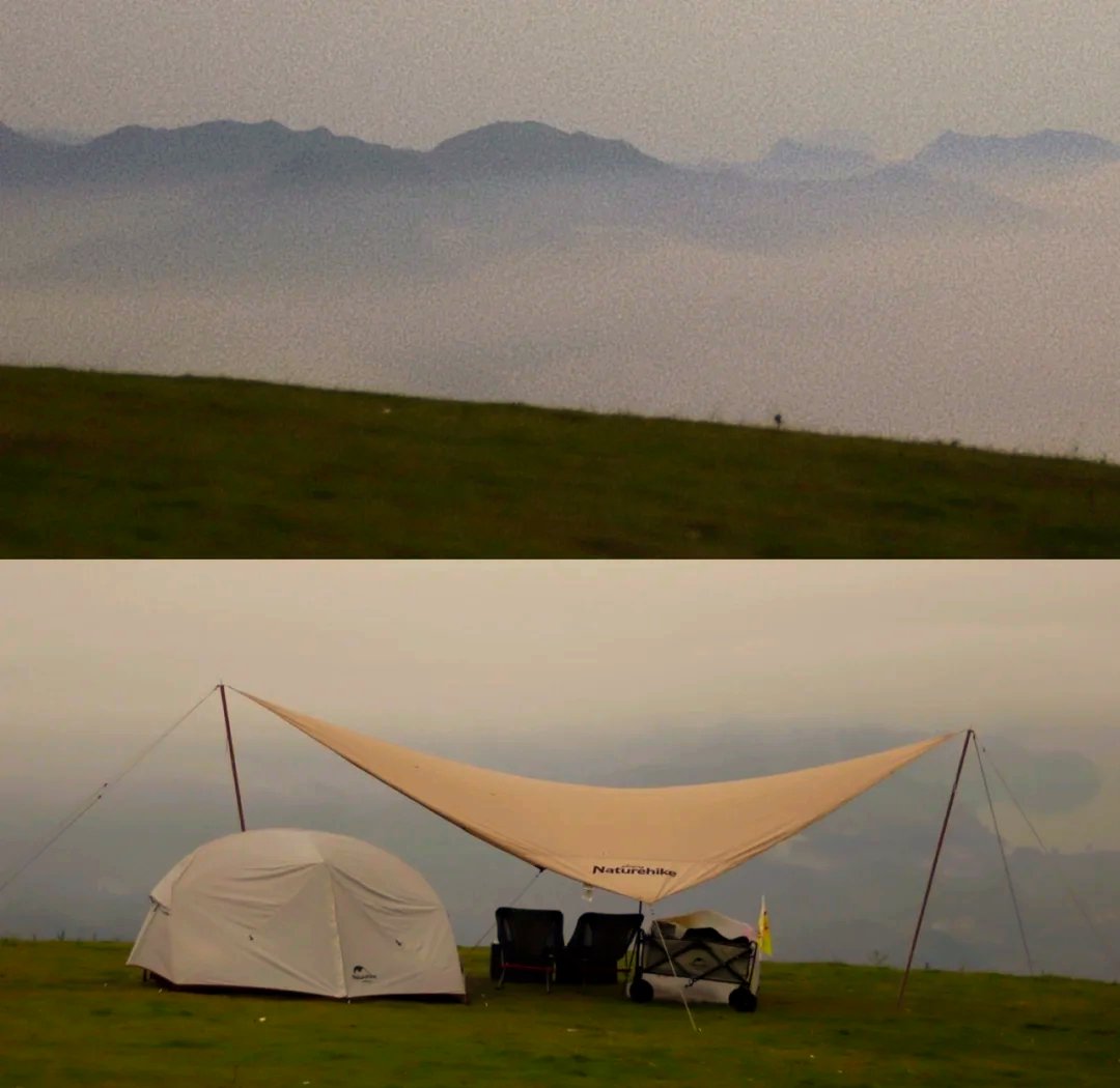 didir121992's tweet photo. Woke up to the sound of birds and a misty mountain view from my tent—this is the kind of reset only camping can bring. https://t.co/ZrScf61FXu
