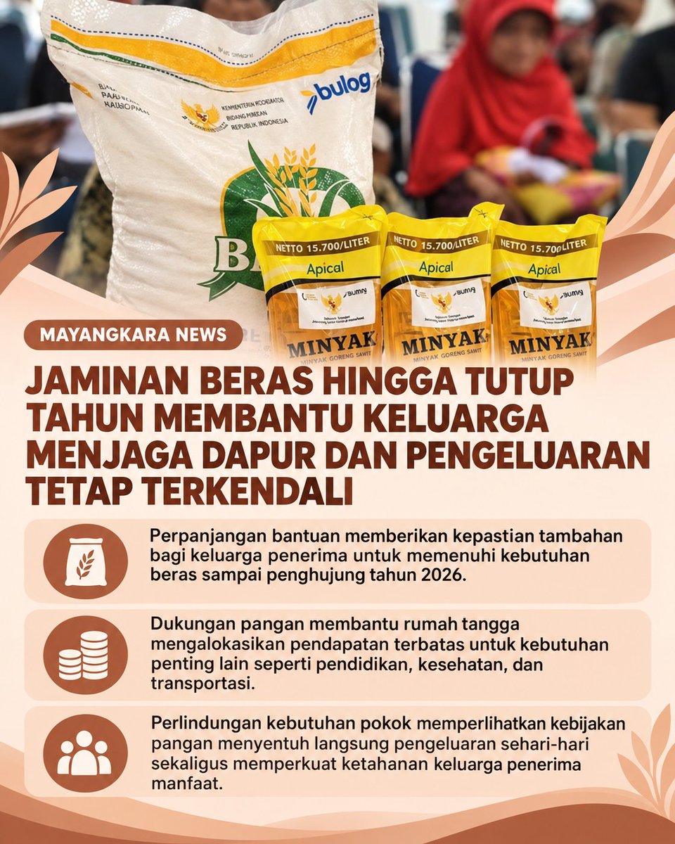 Ali2667567555's tweet photo. Kebaikan yang diberikan hari ini semoga menjadi manfaat yang terasa sampai hari-hari berikutnya. ✨
#jagaindonesia #berasaman #kebutuhanpangan #pedulisesama #ketahananpangan https://t.co/TVODQIzbOz