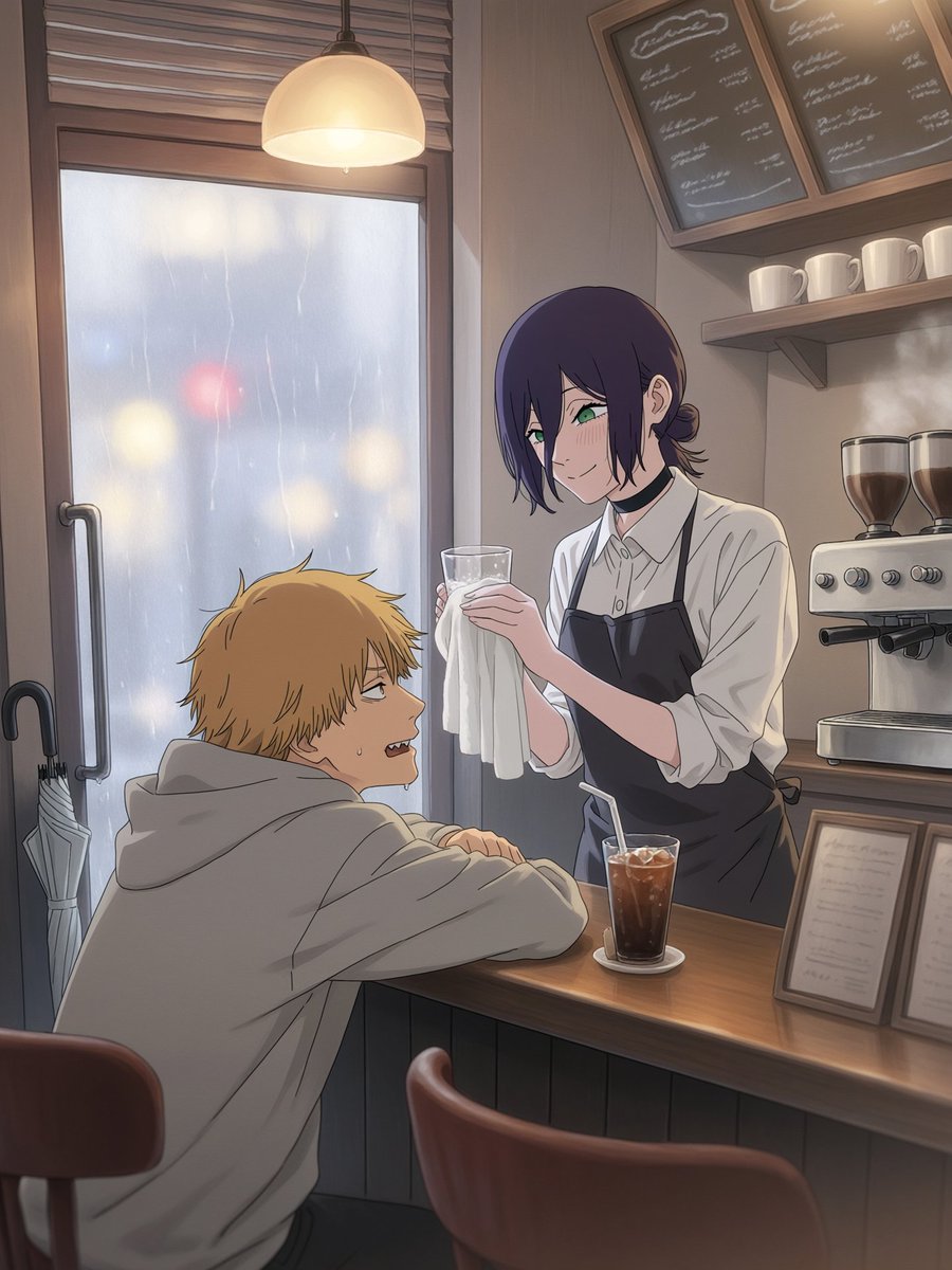 _yuugumo_'s tweet photo. この二人に、何も起きない一日を。
朝ごはんと昼寝と、バイト終わり待ちと、帰り道。
それだけ。

#デンレゼ #チェンソーマン https://t.co/VIw3nm6Zmp
