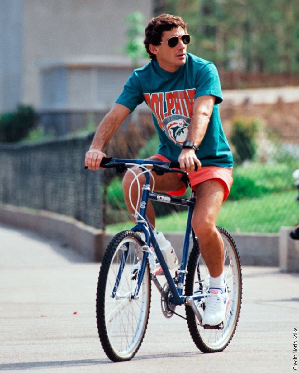 alecttrona's tweet photo. Ayrton Senna and his bike obsession https://t.co/p4qCr0PYZ7
