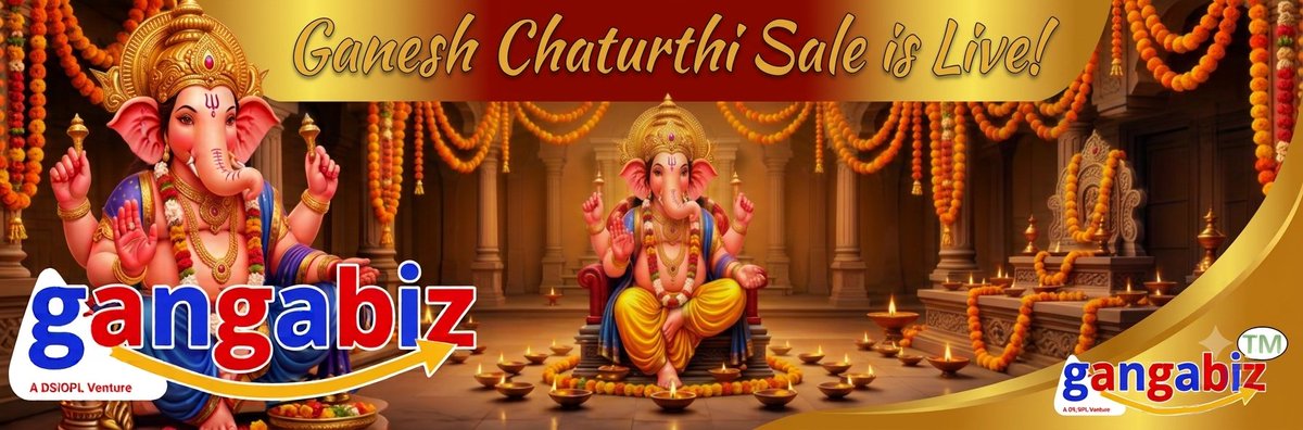 gangabiz's tweet photo. The Ganesh Chaturthi Sale is LIVE!
Celebrate the festive season with amazing deals at https://t.co/o9lumcqBrC. Don’t miss out—shop now! 🛍️#gangabiz #GaneshChaturthiSpecial https://t.co/G2BehE0xxY