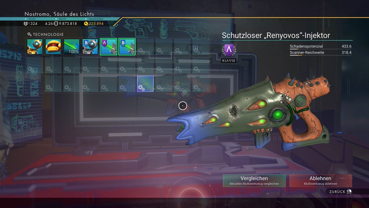 NostromoNMS's tweet photo. Are you looking for a simpler multi-tool? Does the staff always get in your way? Would you rather carry an exclusive ‘Back to the Roots’ weapon? Then you’ve come to the right place! #NoMansSky #HelloGames #NMSCVIC #NMSCosmos https://t.co/JF95ZnDj6k
