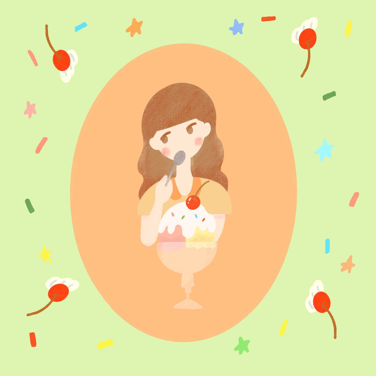 hohoillustrate's tweet photo. アイ���クリームサンデー

#イラスト #illustration #創作イラスト
#スイーツイラスト #スイーツ
#パステルカラーイラスト
#淡色イラスト https://t.co/PKoynRvykM