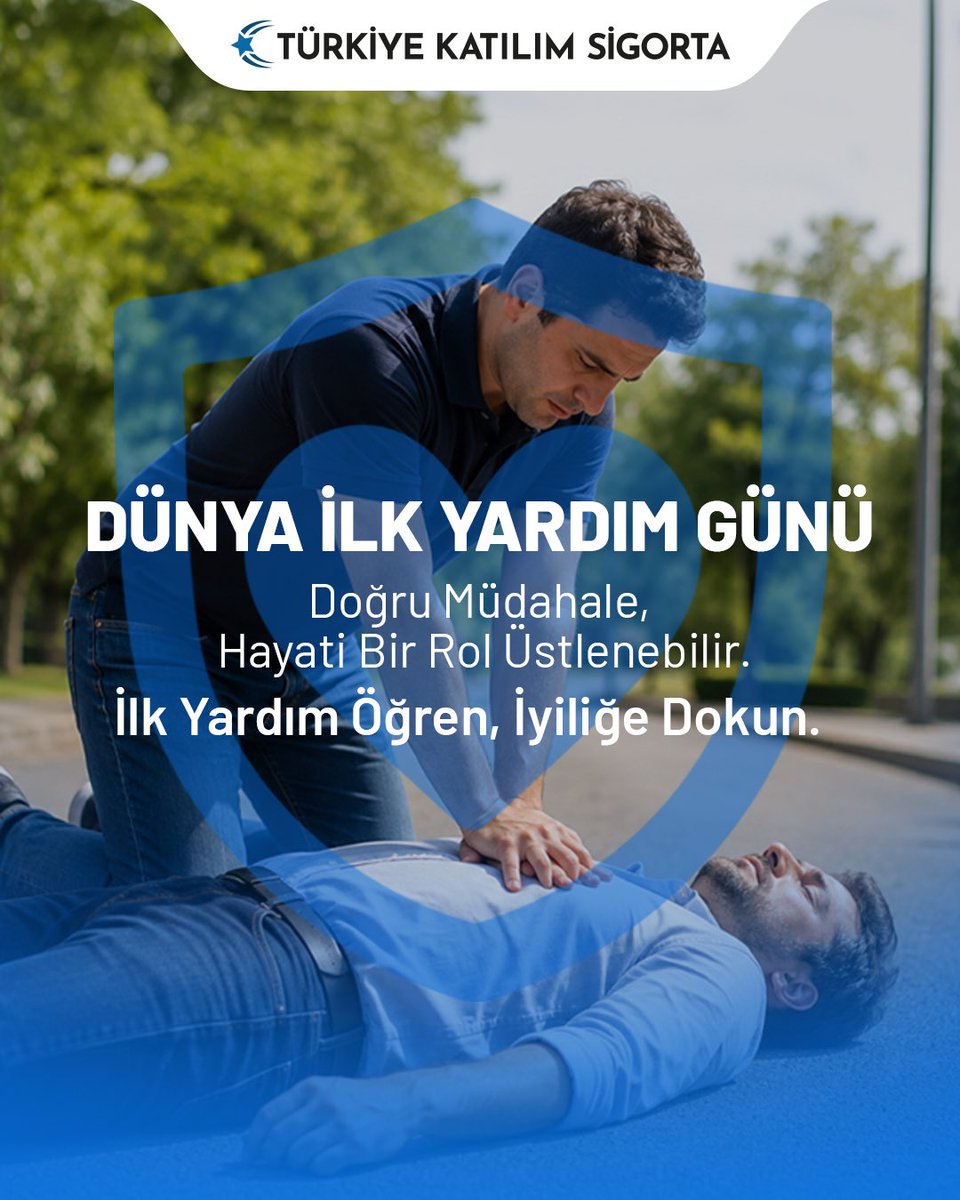 TKSigorta's tweet photo. İlk yardım, acil bir durumda profesyonel sağlık desteği ulaşana kadar doğru uygulamalarla hayati bir rol üstlenebilir. 
Dünya İlk Yardım Günü’nde doğru bilgiyi güvenilir kaynaklardan öğrenmenin ve gerekli eğitimleri almanın önemini hatırlatıyoruz. https://t.co/2vW6Ldw4c2