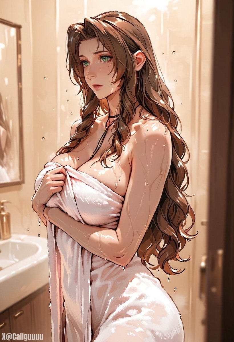 Caliguuuu's tweet photo. Aerith just took a shower...🥺
#AerithGainsborough 
#FinalFantasy7 https://t.co/Ov34FwMNFf