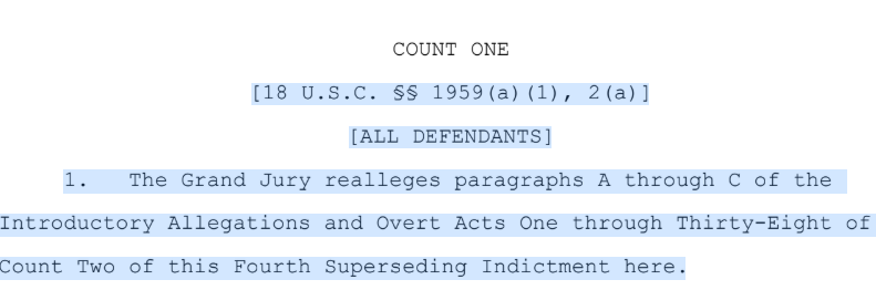 traploreross's tweet photo. I just re read the 4th indictment Durk is 100% charged with the Stephon Mack Chicago Murder Conspiracy as a VICAR. They didn't cite the Chicago criminal code for murder for nothing https://t.co/mzcwG7nlr8