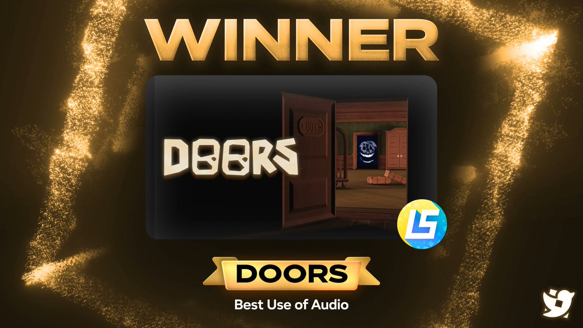 Roblox_RTC's tweet photo. DOORS has won the Best Use of Audio Award! https://t.co/c4OtFdfeBg