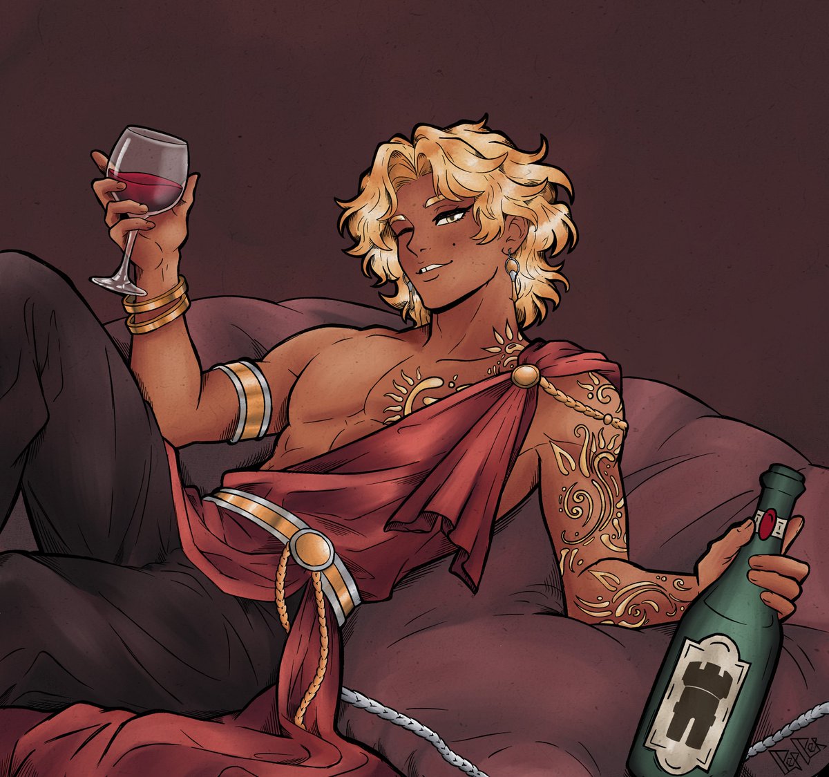 Pepperofdiamond's tweet photo. First post!This is Cheté, an Iriali a friend is using for our Stormlight Archive campaign. He's got a silver tongue or rather, a golden one.

#StormlightArchive #ttrpg #cosmererpgㅤㅤㅤ https://t.co/oTdikJOpLW